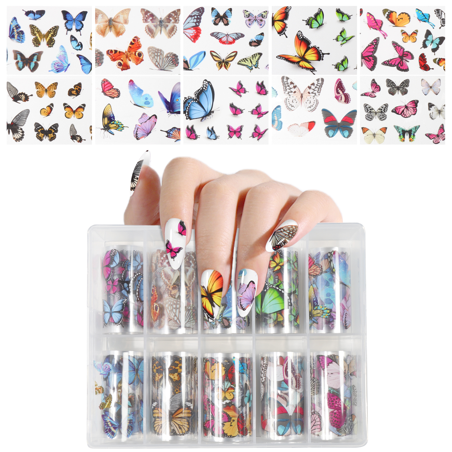 Butterfly Nail Transfer Foil 12 styles