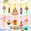 10pcs Cute Greeting Card Pendant Diamond Painting Single Side Special Shape