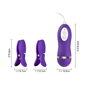 Nipple Clamps Vibrating Breast Clips Nipple Stimulator Wired Vibrators with Remote Control Sex Toys for Women