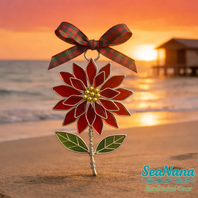 💐Handcrafted Sea Glass Flower Sun Catchers