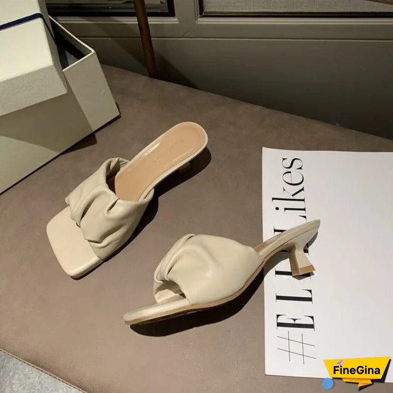 Sisilia Ruched Square Toe Slippers