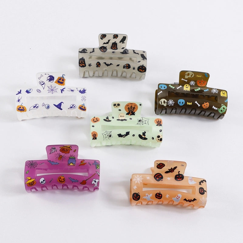 Women’s Minimalist Classic Style Color Block PVC Hair Claws