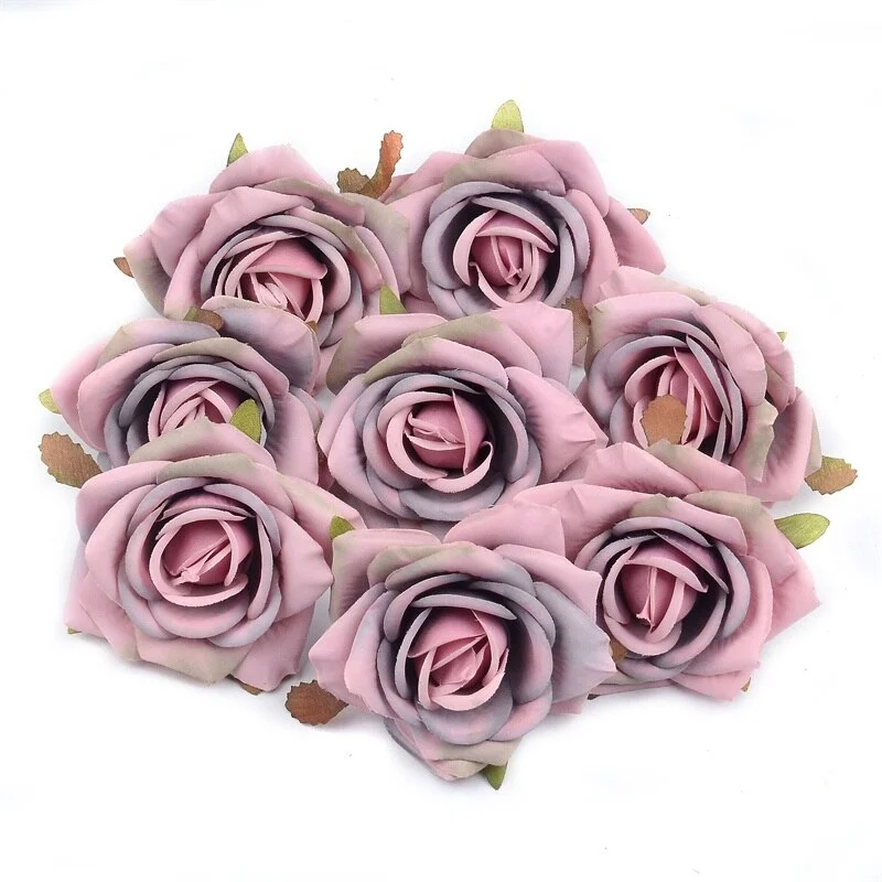 5pcs 7cm Large European Retro Silk Artificial Rose Flower Heads For Wedding Party Home Decoration DIY Garden Crafts Fake Flowers