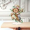 Acrylic Special Shape Tree Kitten Diamond Painting Clock Ornaments Kit