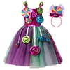 Kids Girl Carnival Frock Little  Birthday Fancy Rainbow Tutu Dress