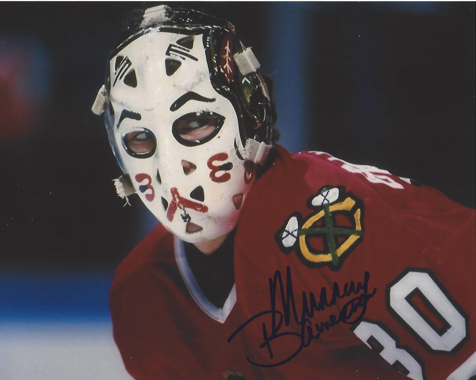 CHICAGO BLACKHAWKS MURRAY BANNERMAN HAND SIGNED AUTHENTIC 8X10 Photo Poster painting 5 w/COA