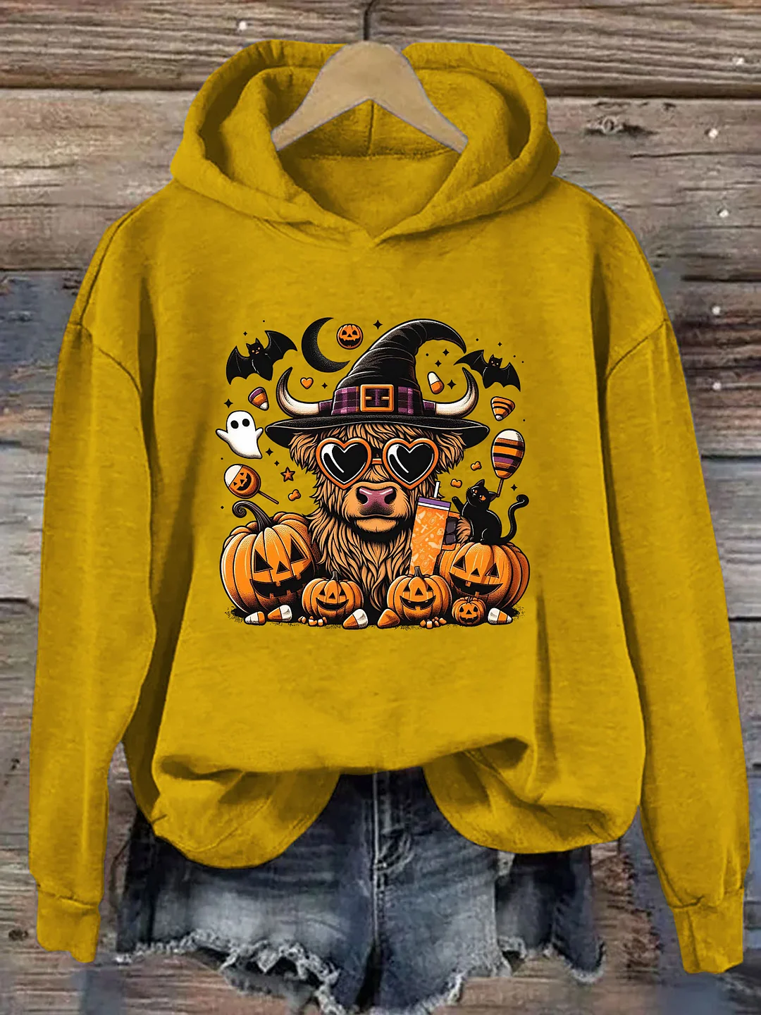 Halloween Highland Cow Hoodie