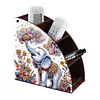DIY Diamond Painting Kit dreieckige Organizer Box weiße Elefant Holzkiste