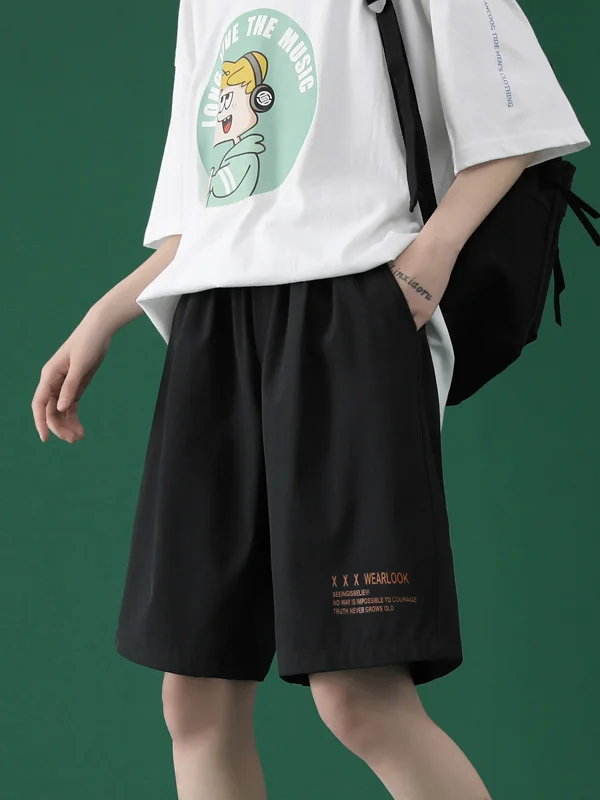 Original Letter Print Wide Leg Shorts