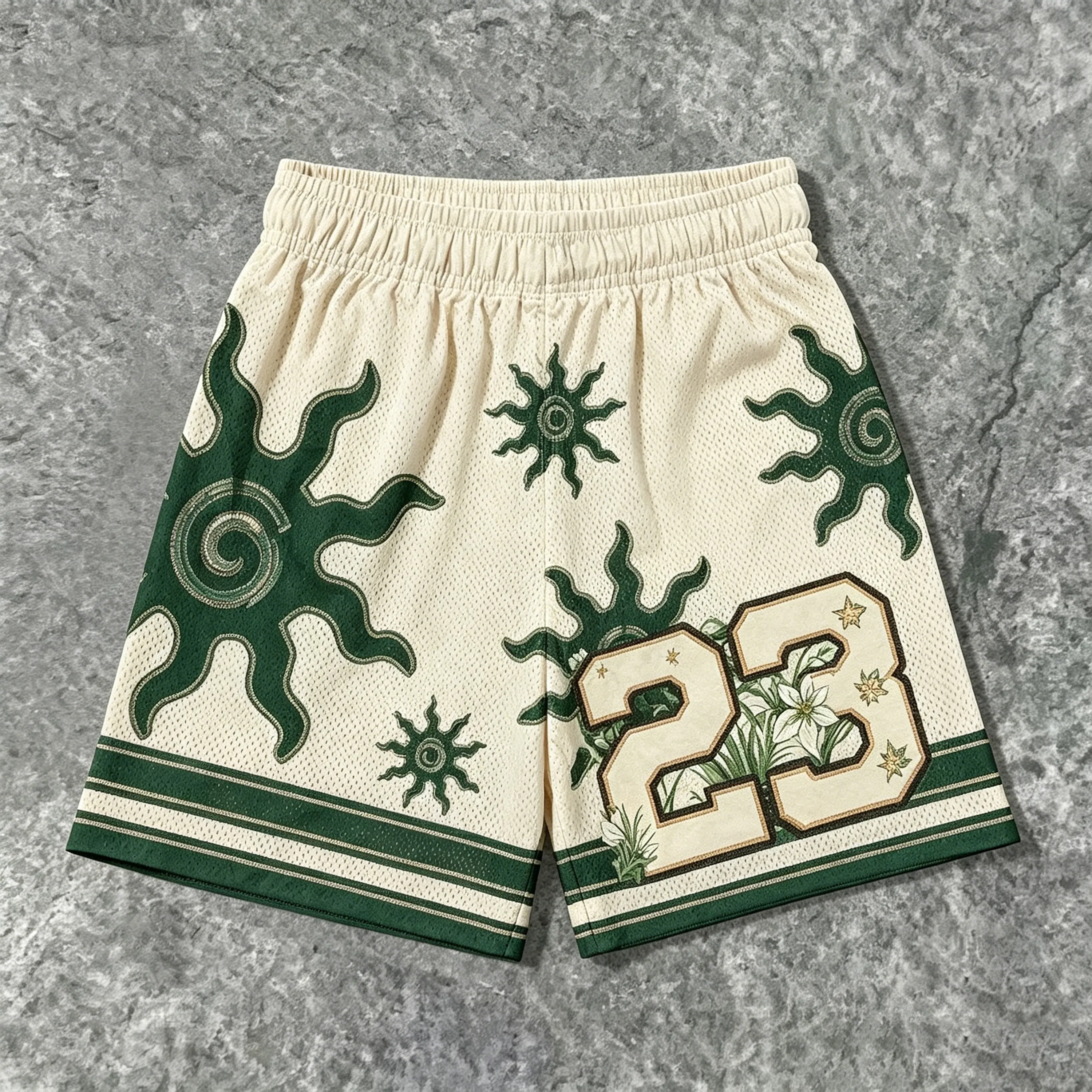 Men's Floral  23 Pattern Drawstring Casual Sports Shorts elevenforest