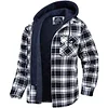 Autumn and Winter Thick Cotton-padded Plaid Long-sleeved Loose Hooded Men's Jacket