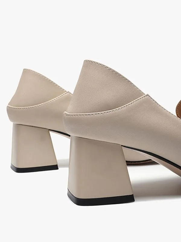 Casual two-wear thick-heeled fashionable head comfort high-heel loafers