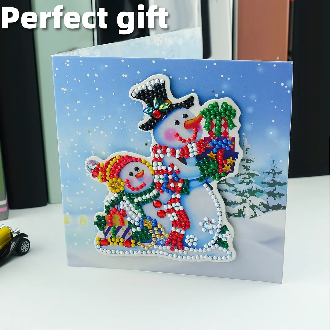 8PCS Christmas Atmosphere DIY Diamond Painting Greeting Card Kits with Envelopes Diamond Art Greeting Cards Diamond Art Cards Kits for Adults DIY Crafts Family Friend Gifts