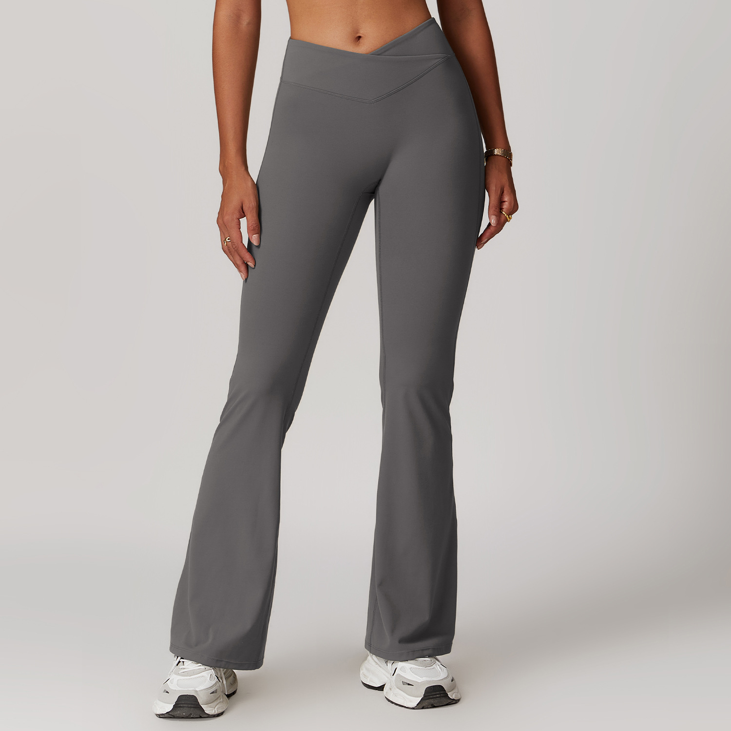 Akayes Women Yoga Flare Leggings High Waist Fitness Gym Buttock Lifting Workout Wide-Leg Pants Outdoor Train Sport Tights Dance Pilates