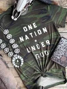 One Nation Star Under God Camo T-shirts