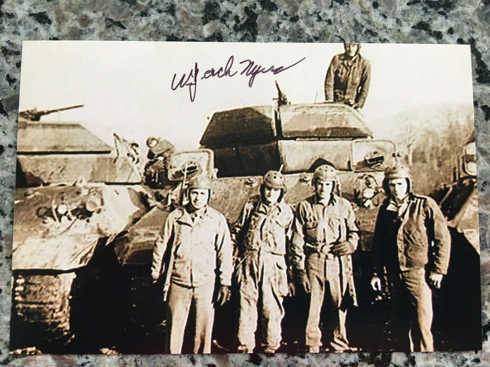 JACK MYERS 692ND TANK DESTROYER BATTALION BATTLE OF THE BULGE VET SIGNED Photo Poster painting