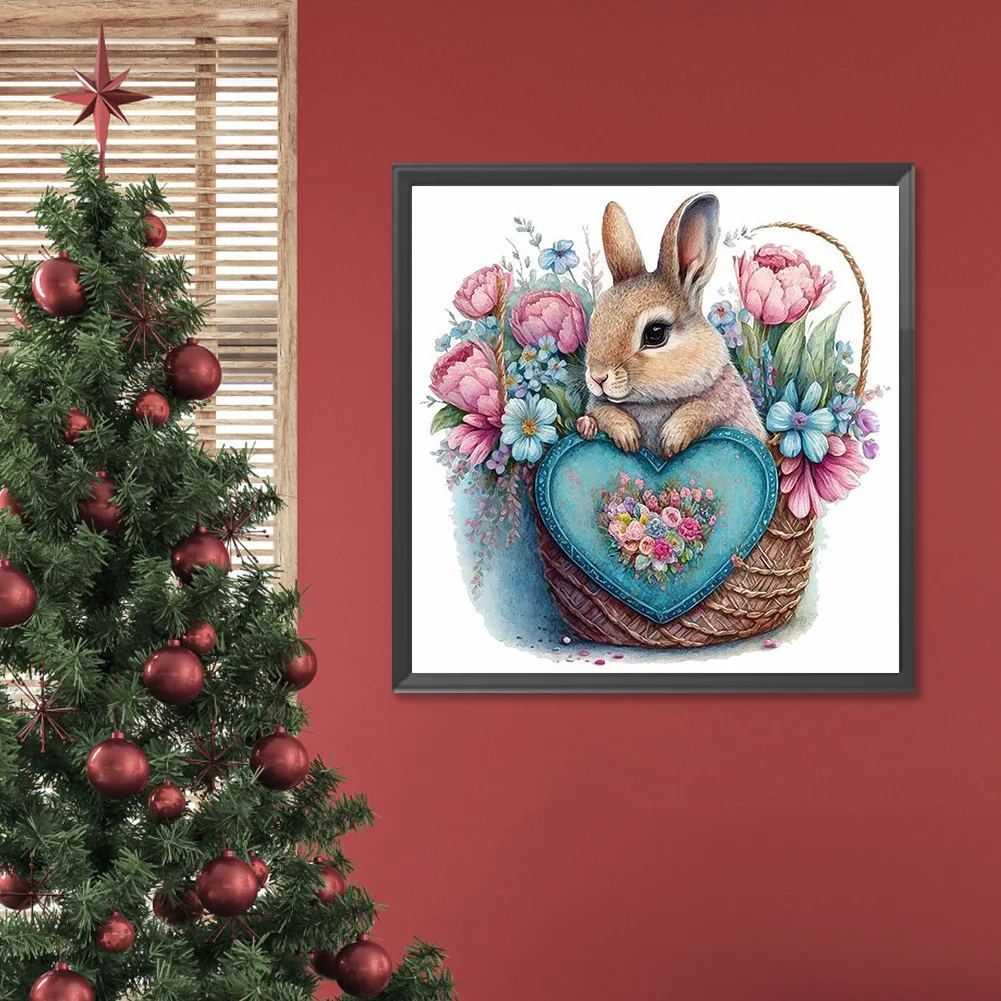 Diamond Painting - Full Round Drill - Flower Bush Rabbit(Canvas|30*30cm)