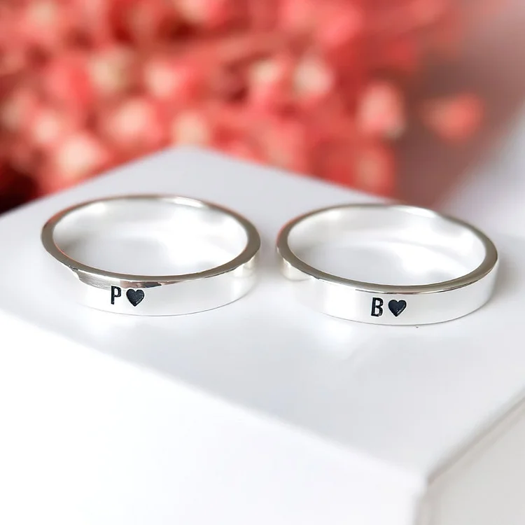 Personalized Couples Promise Engagement Bands Rings Custom Stainless Steel  Set | eBay