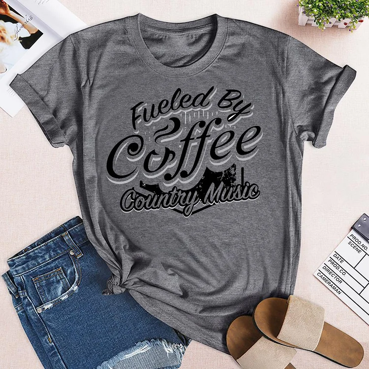 Life Fueled By Coffee And Country Music T-Shirt-03470-Annaletters