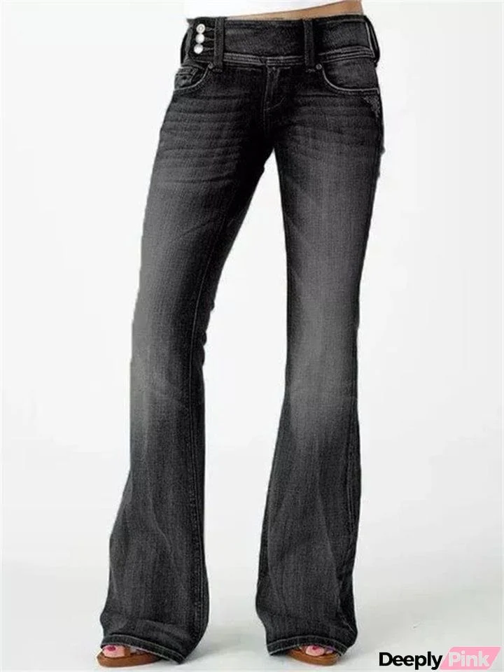 Female Retro Stretchy Bell Bottom Jeans