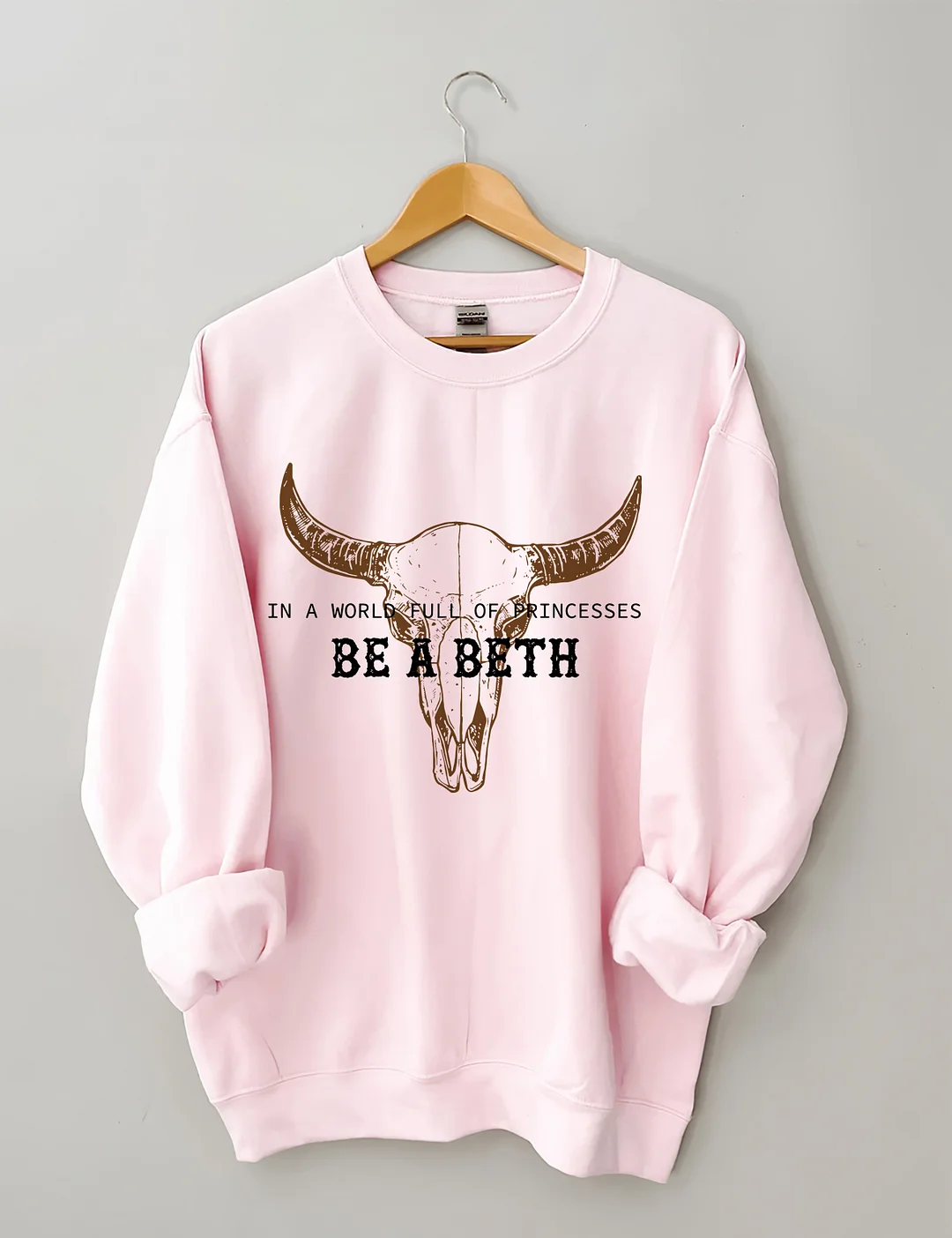 In A World Full Of Princesses Boho Cow Skull Sweatshirt
