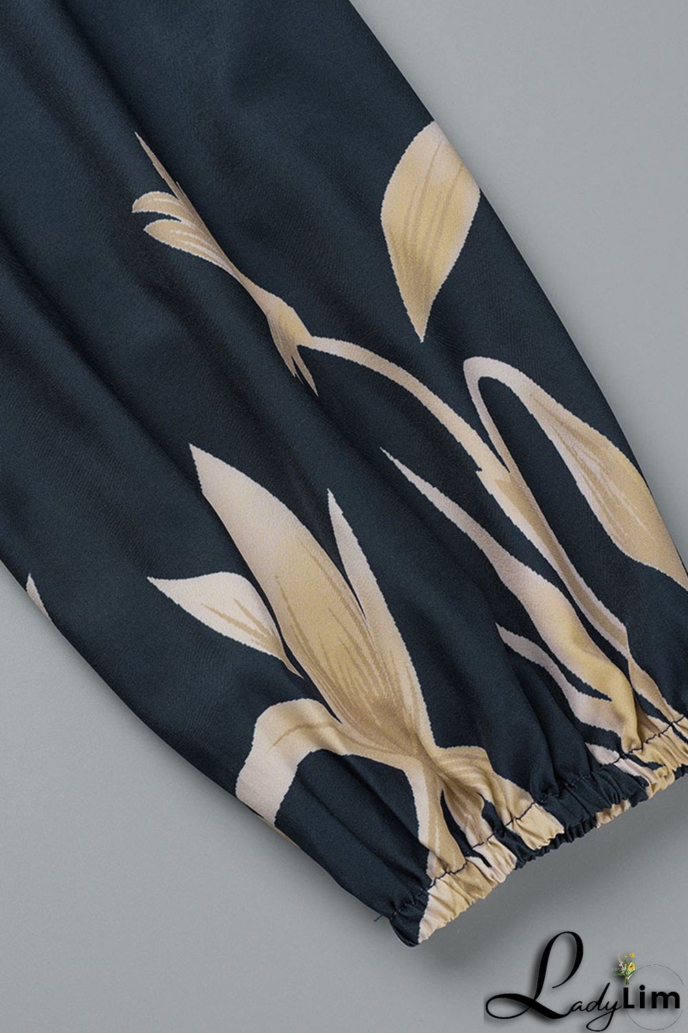 Tibetan Blue Fashion Casual Print Bandage Backless Off the Shoulder Tops