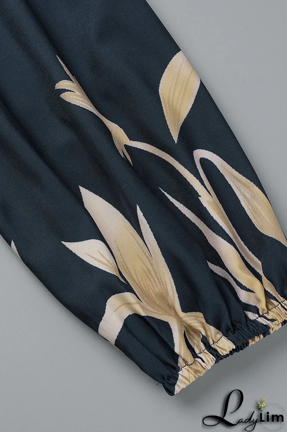 Tibetan Blue Fashion Casual Print Bandage Backless Off the Shoulder Tops