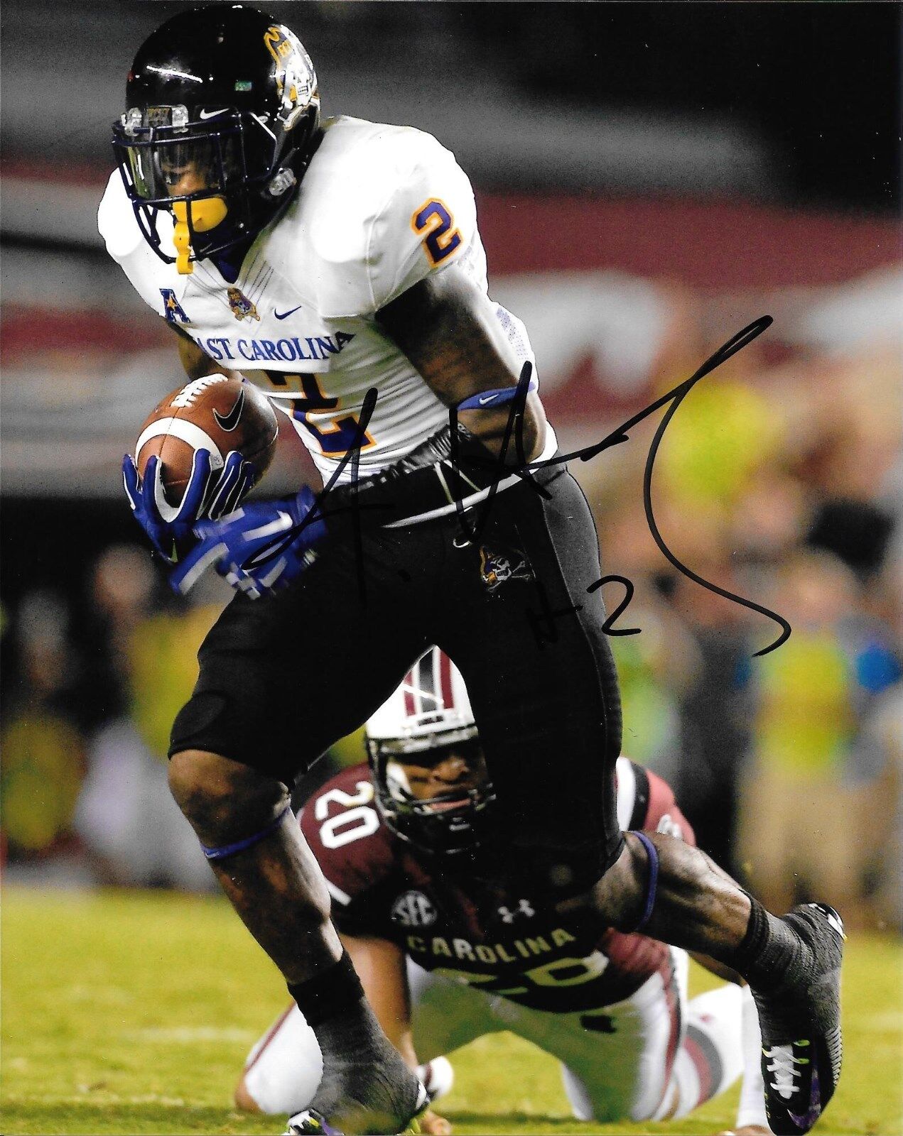 ATLANTA FALCONS JUSTIN HARDY HAND SIGNED EAST CAROLINA PIRATES 8X10 Photo Poster painting W/COA