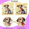 Framed Dog - DIY Button Art Painting Kit for Creativity DIY Pearl Dot Crafts for Gift Home Wall Decor 30*30CM
