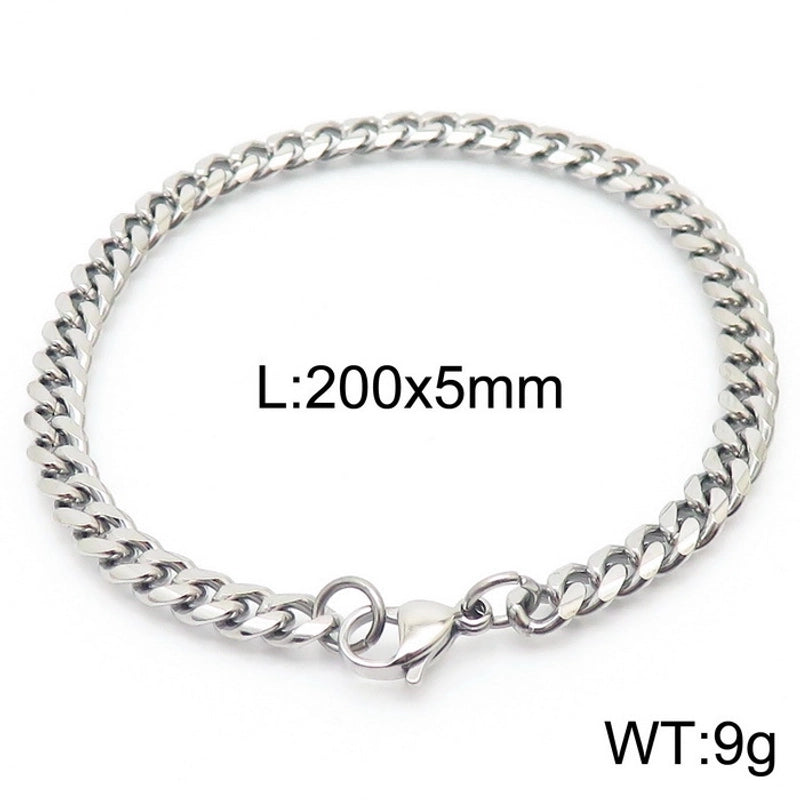 Minimalist Solid Color Titanium Steel Chain Unisex Bracelets