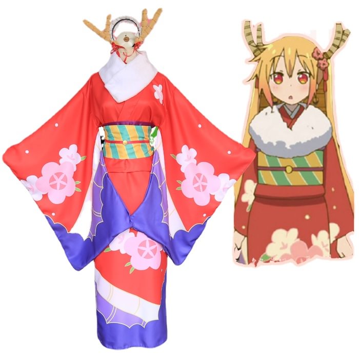 Miss Kobayashi San Dragon Maid Tohru Kimono Cosplay Costume