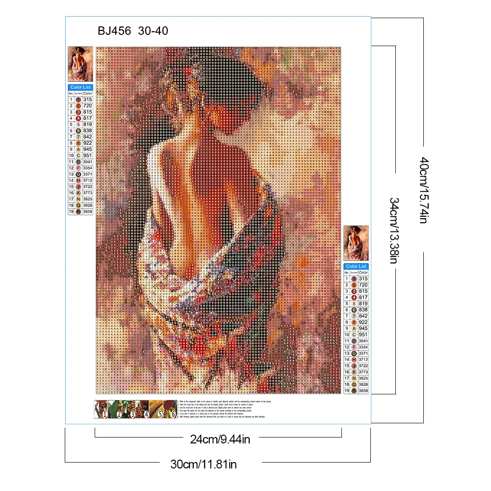 3pcs Diamond Painting - Full Round Drill - Women(Canvas|30*40cm)