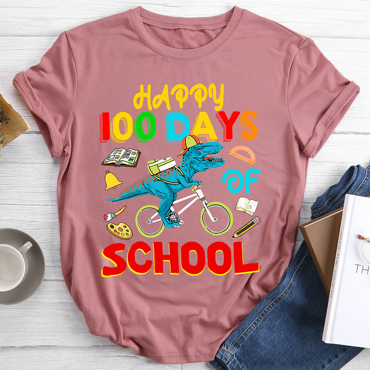 T-Rex ride bicycle 100 days shirt,100 Days Brighter Shirt,Teacher Shirt,100th Day Of School,Back To School Shirt,Teacher Appreciation