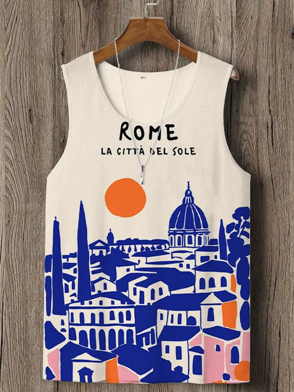 Men's Travel in Rome Printed Tank Top