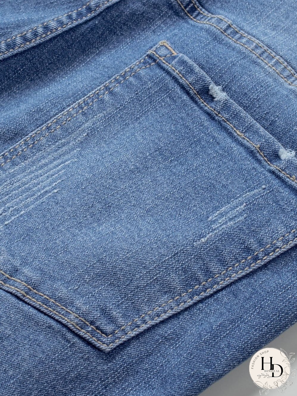 Stylish Distressed Denim Shorts with Floral Applique