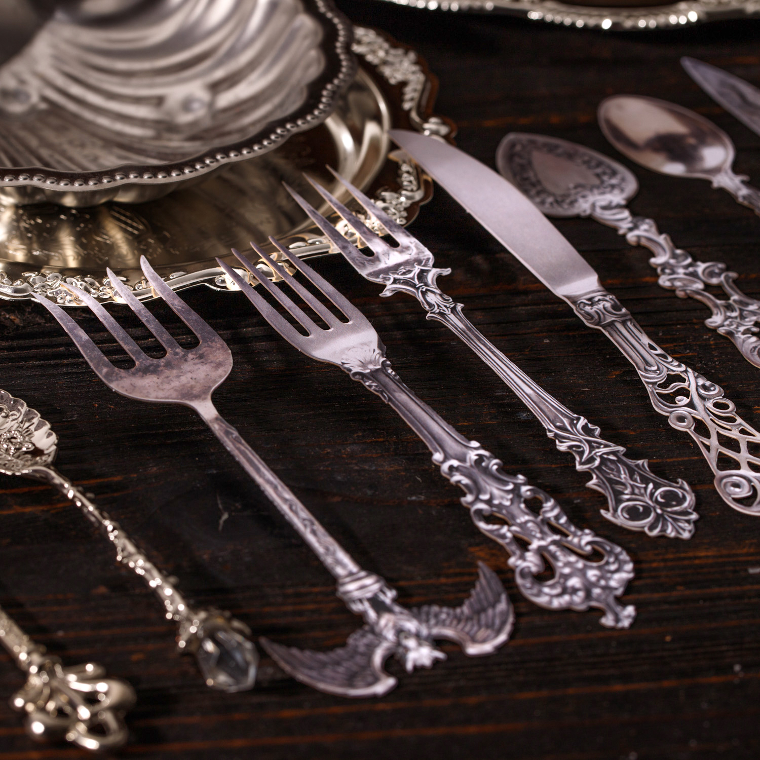 스티커 - 클래식 식기 시리즈 빈티지 커틀러리