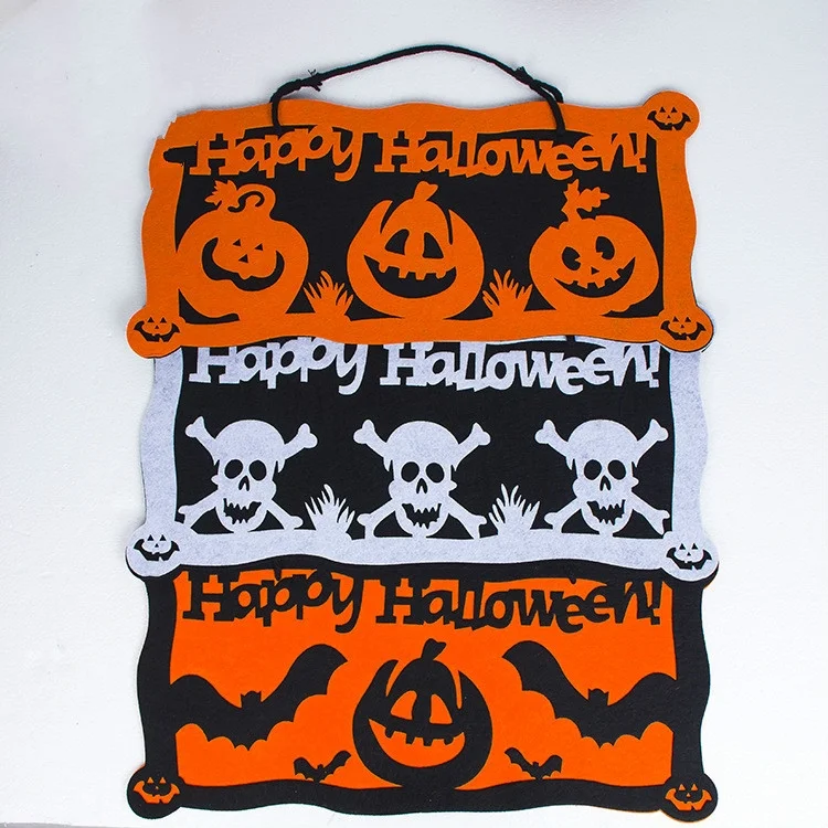 2 PCS Halloween Creative Bat Bone Decoration Pendant Doorplate (Pumpkin) 2 PCS Halloween Creative Bat Bone Decoration Pendant Doorplate (Pumpkin)