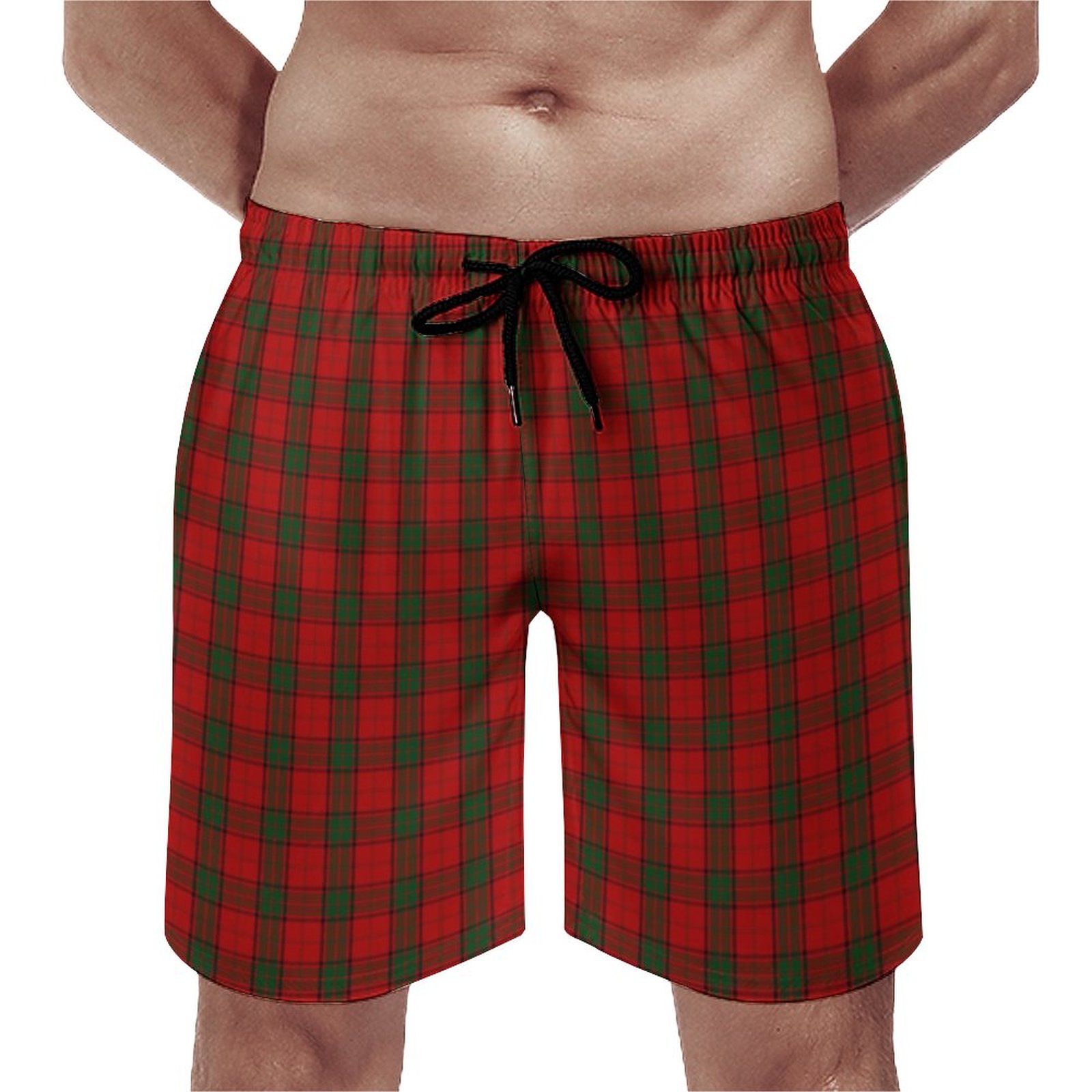 Scottish Clan Maxwell Tartan Elegant Men's Swim Trunks Summer Board Shorts Quick Dry Beach Short with Pockets