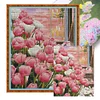 Candlelight Tulip-11CT Stamped Cross Stitch Silk Thread 53*66cm/20.87*25.98in(Big Size)