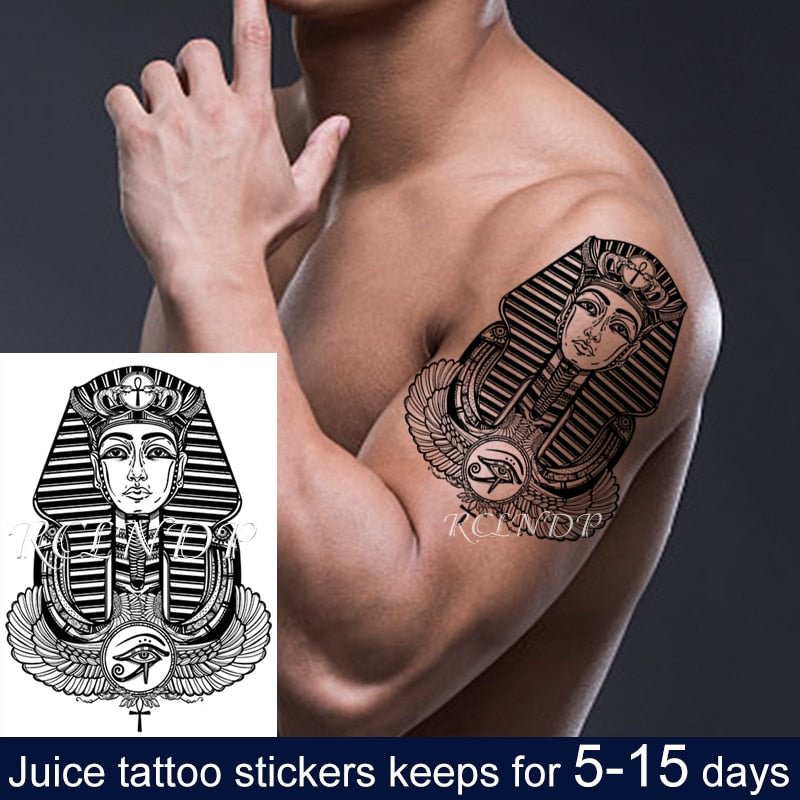 Waterproof Temporary Juice ink Sticker Egyptian Ancient Greek Mythology Cleopatra Fruit Gel Long lasting Tattoo for men women