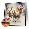 Diamond Painting-5D Full Round Drill Santa Reindeer