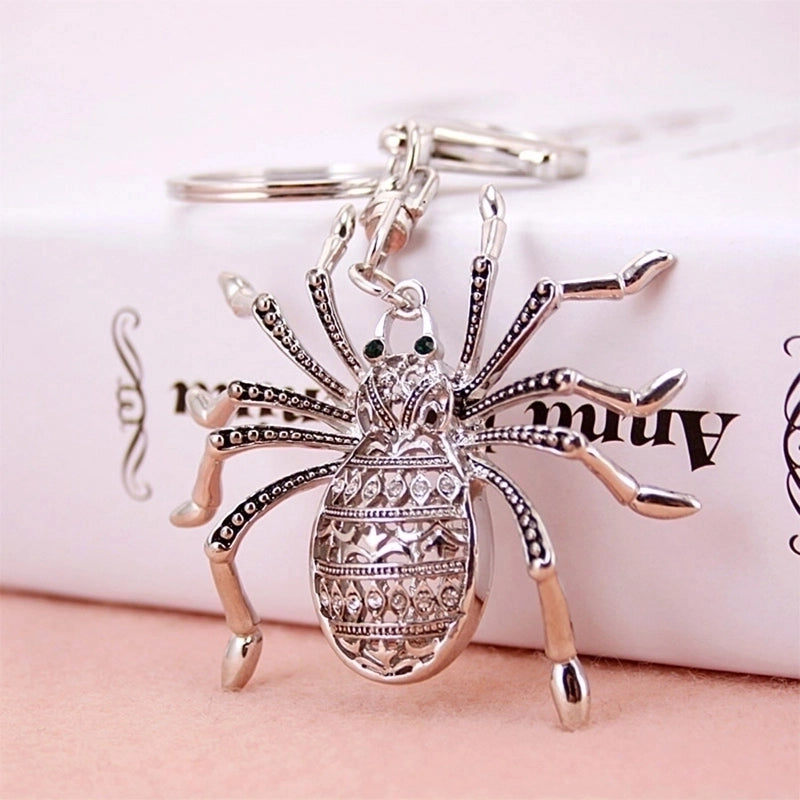 Minimalist Spider Alloy Inlay Rhinestones Halloween Women’s Keychain