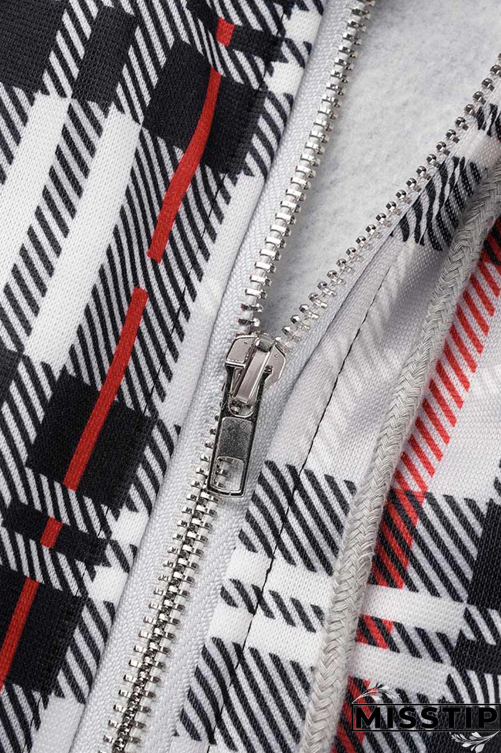 Pink Casual Plaid Print Patchwork Hooded Collar Long Sleeve Two Pieces