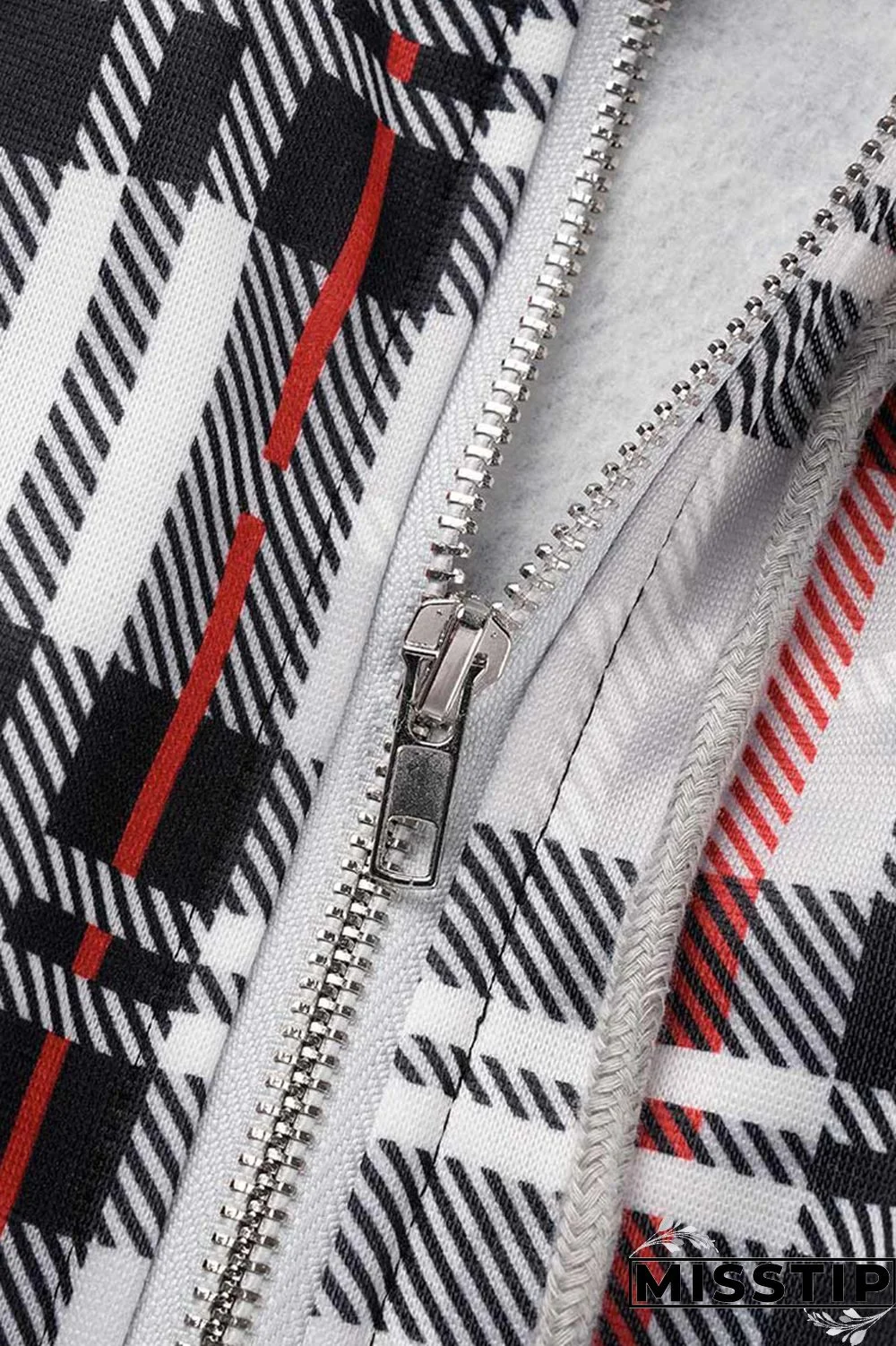 Pink Casual Plaid Print Patchwork Hooded Collar Long Sleeve Two Pieces