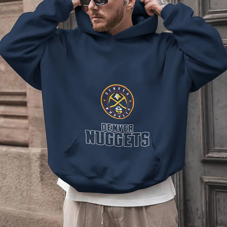 Denver Nuggets Printed Hooded Pocket Pullover Hoodie
