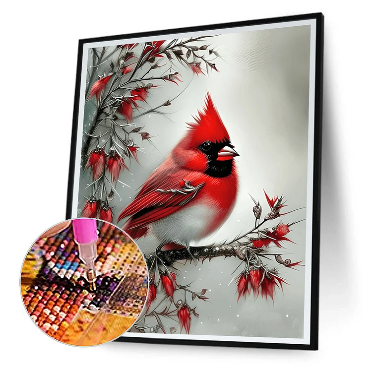 North American Cardinal - Full Round - Diamond Painting (30*40cm)-874415.06