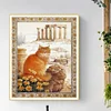 (DF3852) 5D DIY Full Drill Diamond Painting Cat Embroidery Mosaic Craft Kit (LD061) 40x50cm