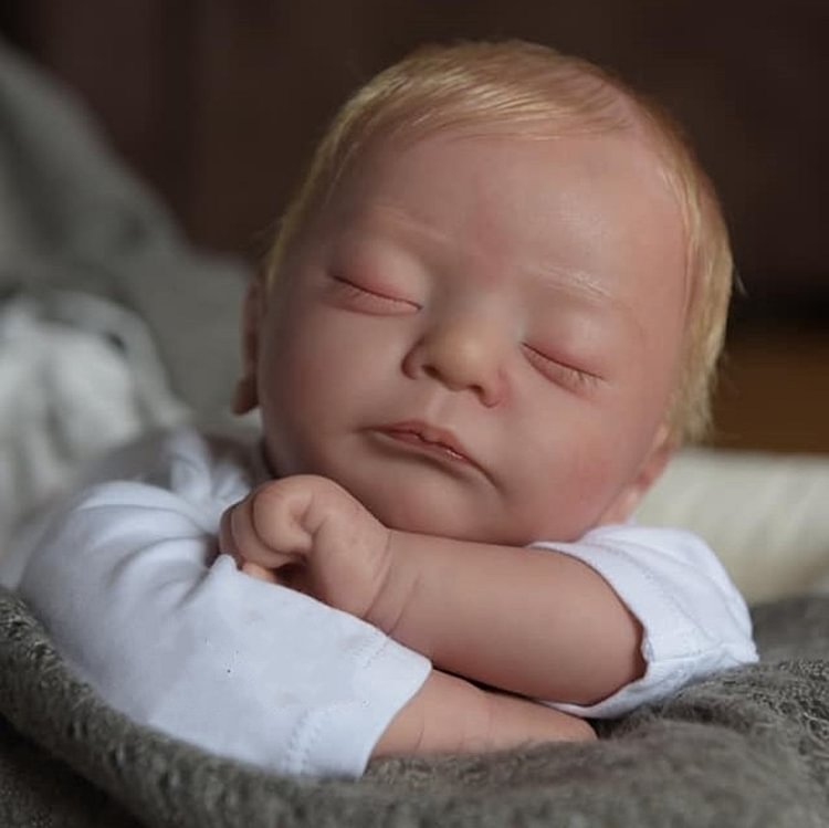  17" Sleeping Reborn Boy Doll Gustave, Unique Gift Set for Mother - Reborndollsshop®-Reborndollsshop®