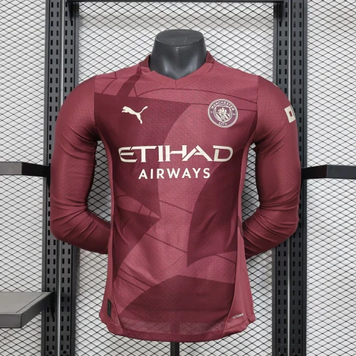2024/2025 Long Sleeve Player Version Manchester City Third Away Football Shirt 1:1 Thai Quality