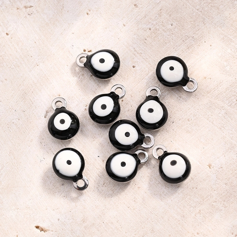 50 Pcs/Package 8.5x6mm Hole Under 1mm 304 Stainless Steel Eye Simple Polished Pendant Jewelry Accessories